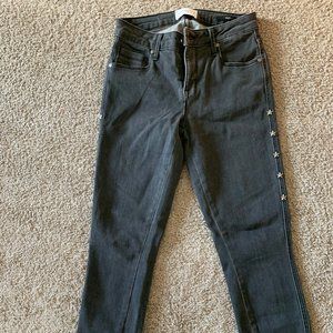 New Parker Smith Jeans Women Dark Grey Blk Size 25